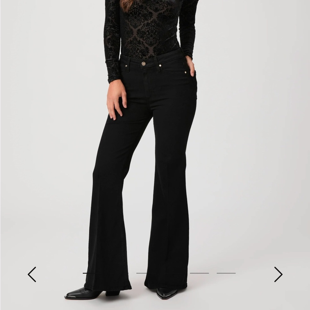Paige black flare leg pants